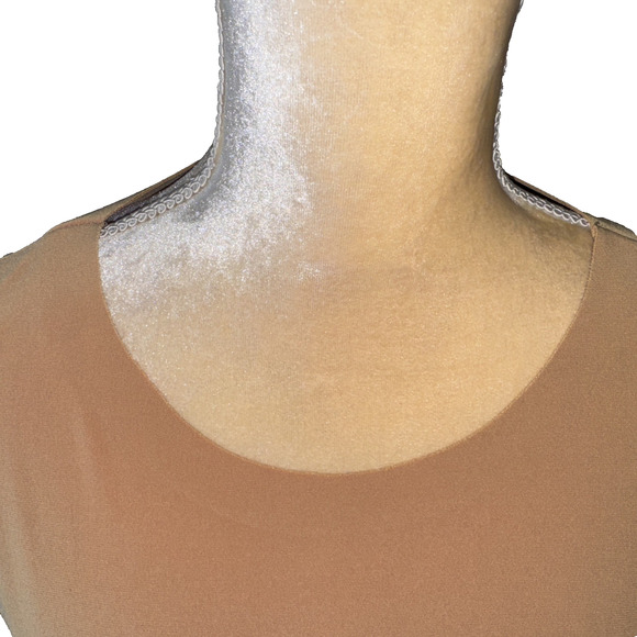 NORMA KAMALI Kamali Kulture Crew Neck Shirred Dress In Taupe Size M - Picture 3 of 16